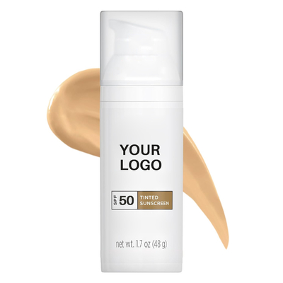 Support Private Label Tinted Face Sunscreen SPF 50 with Zinc Oxide Titanium Dioxide