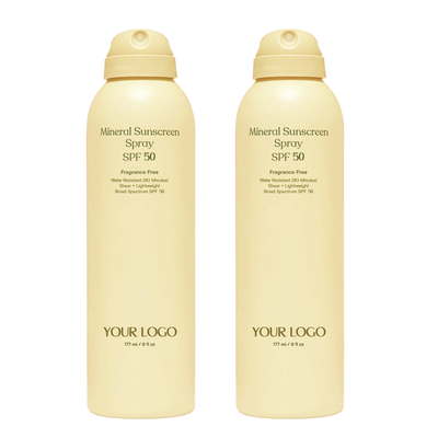 Private Label SPF 50 Sunscreen Spray Twin Pack Water Resistant Sunscreen Pack of 2