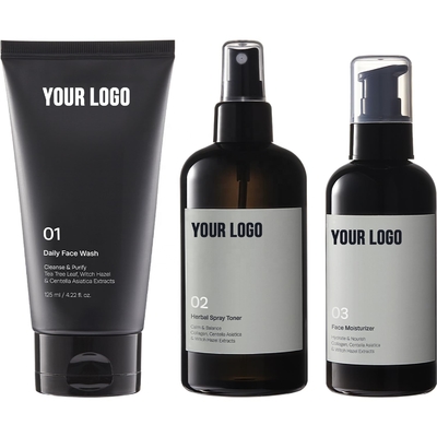 OEM Male Skincare Set featuring Organic Plant Extract and Customizable Volume