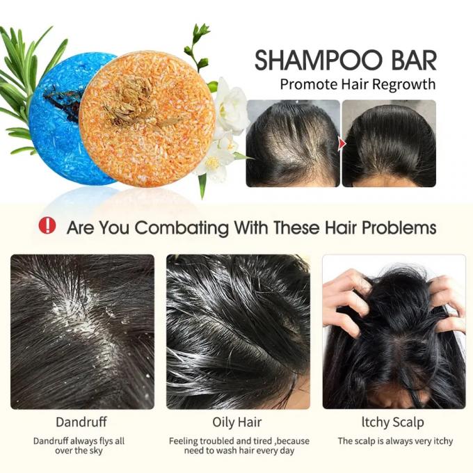 Organic Natural Anti Hair Loss Shampoo Bar Anti Thinning Shampoo Soap OEM/ODM 0