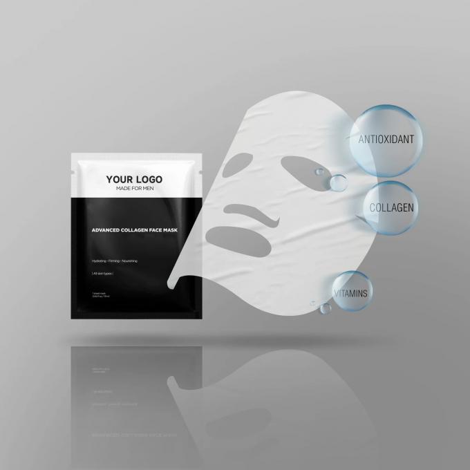 Custom Logo Sheet Face Mask for Men Nourishing Oryza Sativa Rice Lees Extract 5 Piece Set 1