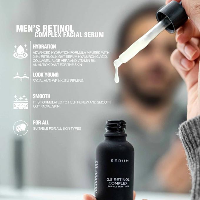 Custom Private Label Men's Hyaluronic Acid Retinol Complex Serum Anti-Wrinkle Firming 1
