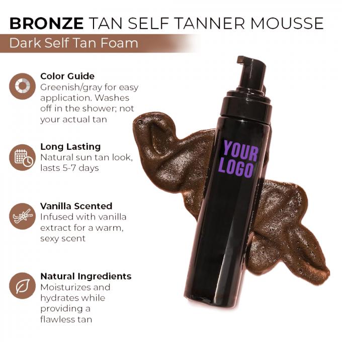 Color Correction Self Tanner Kit with Self Tanning Mitt Applicator Dark Tanning Mousse 1