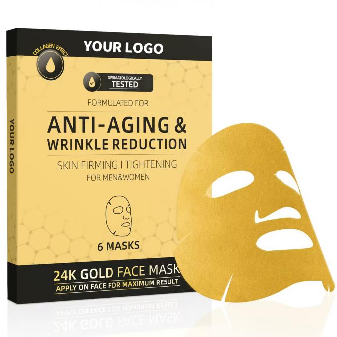 Organic 24K Gold Face Mask For Home Soothing Gel Customizable Collagen Crystal Beauty 0