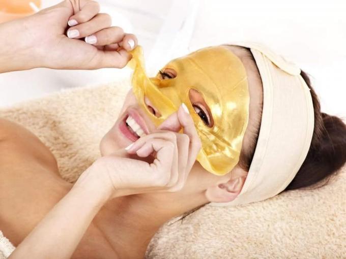 Organic 24K Gold Face Mask For Home Soothing Gel Customizable Collagen Crystal Beauty 4