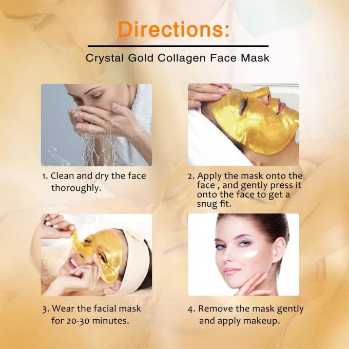 Organic 24K Gold Face Mask For Home Soothing Gel Customizable Collagen Crystal Beauty 9