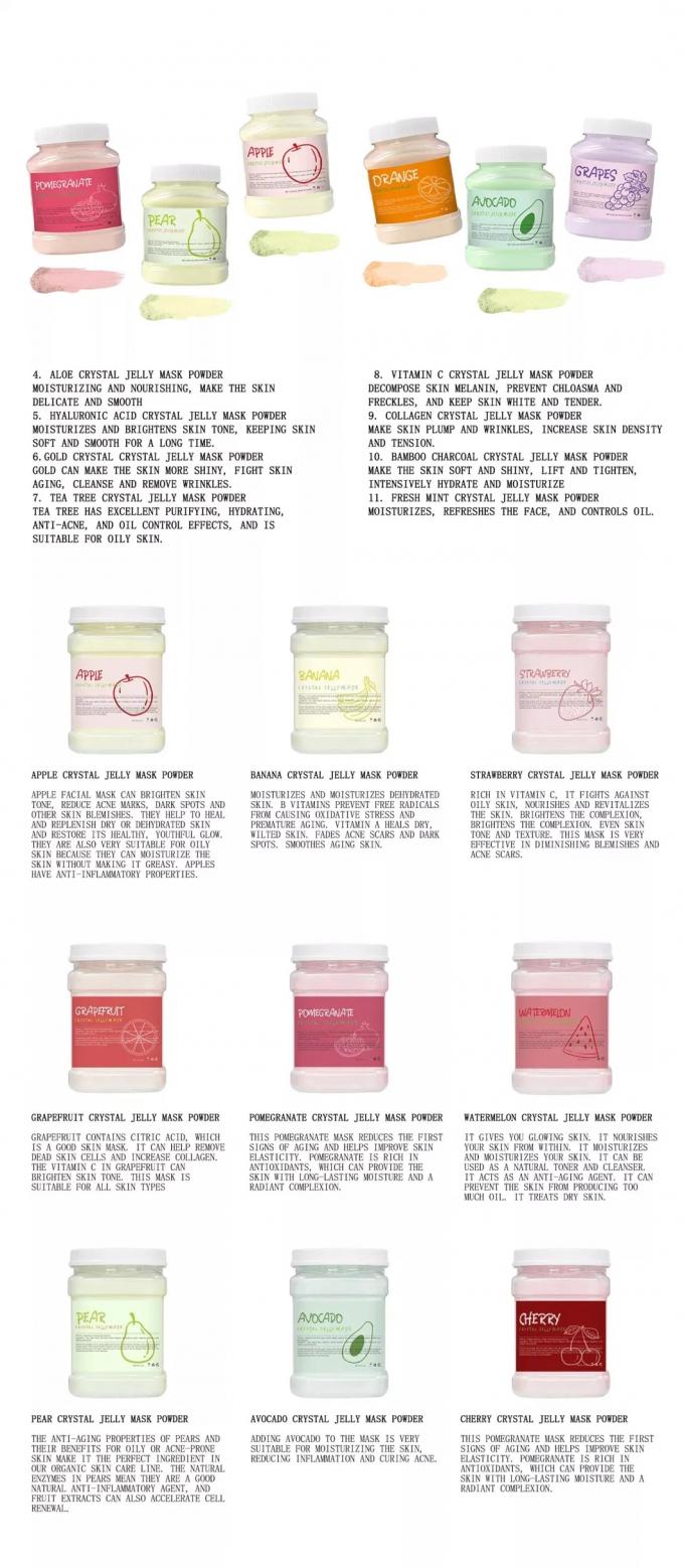 650g Volume Organic Fruit Mask Powder for Face Care DIY Crystal Jelly Mask Product 7