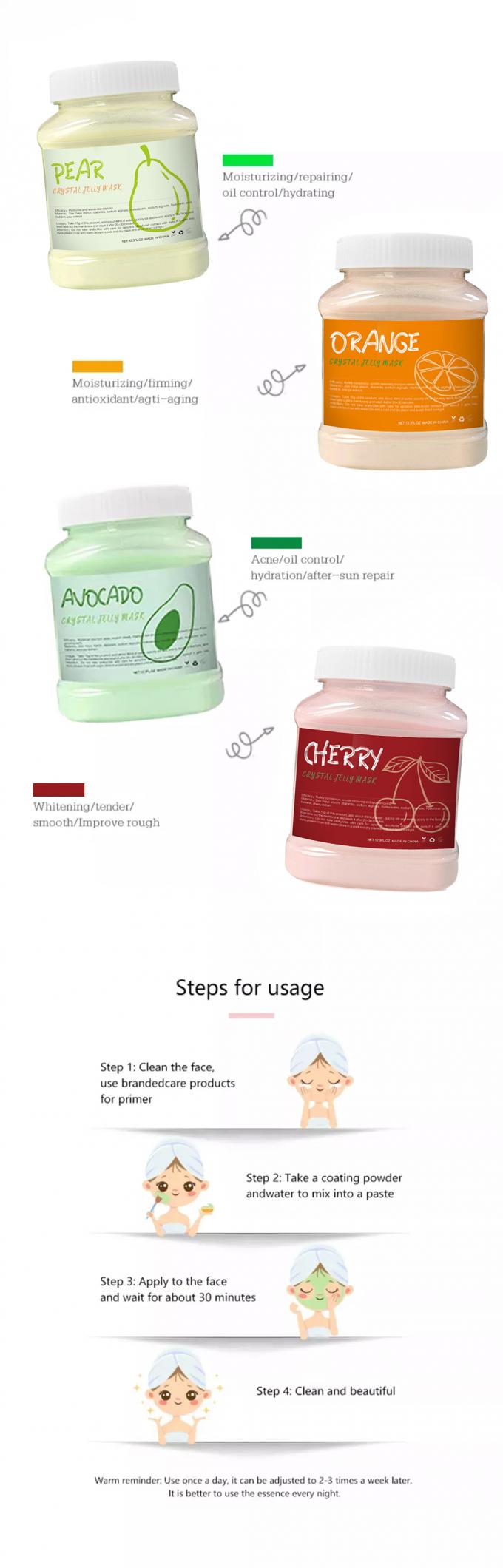 650g Volume Organic Fruit Mask Powder for Face Care DIY Crystal Jelly Mask Product 9