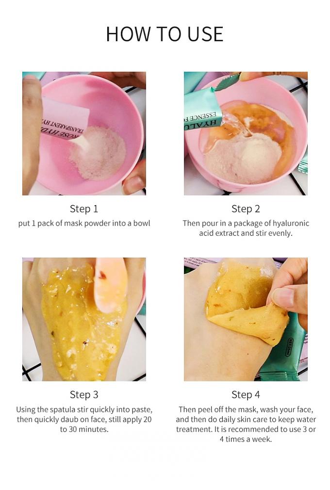 Private Label Hyaluronic Acid Face Mask Whitening Function Facial Mask Soft Mud Mask 11