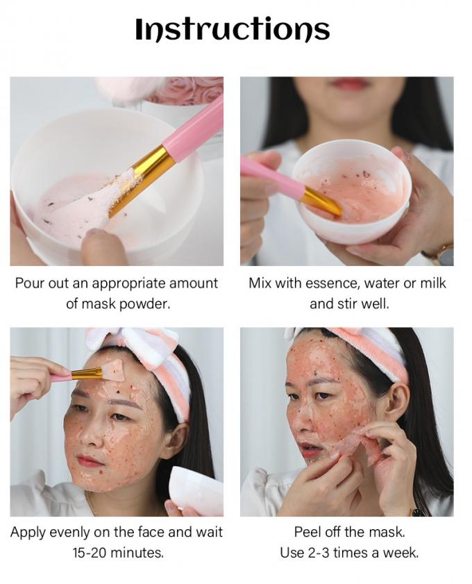 Face Jelly Masking Anti aging Hydrating Rose Petals Whitening Face Masking Powder Private label 3