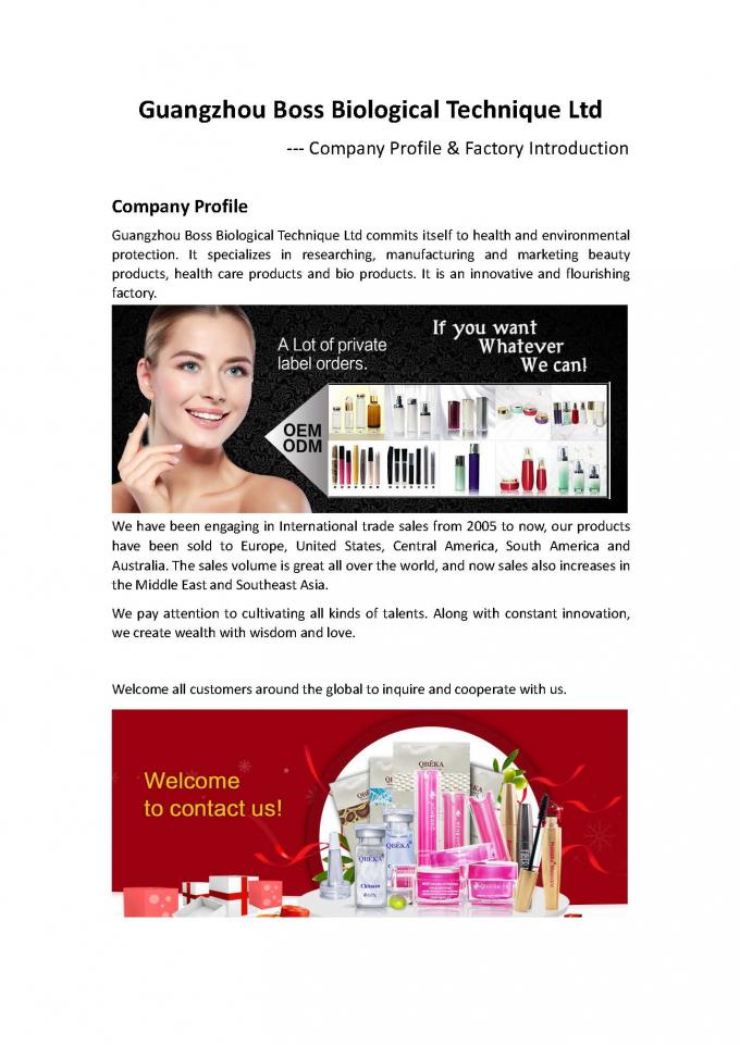 Shelf Life 3 Years OEM Stem Cell And Peptides Anti Wrinkle Anti Ageing Skin Pure Collagen Face Serum 6