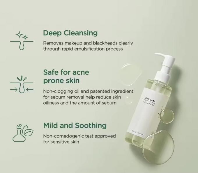 Private Label Support Customize Heartleaf Pore Control Cleansing Oil Facial Cleanser 2