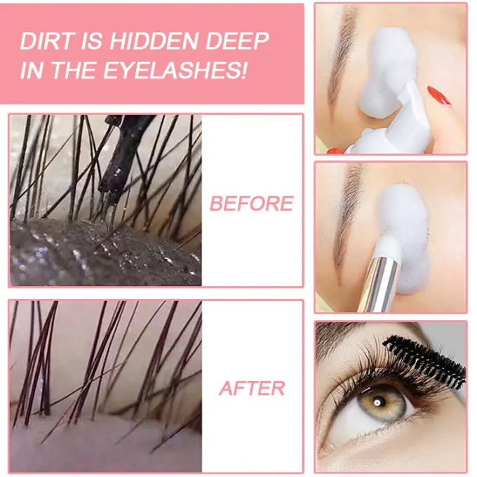 Custom Private Label Logo Lash Wash Cleaning Eyelash Shampoo Product Liquid Form for Face 5