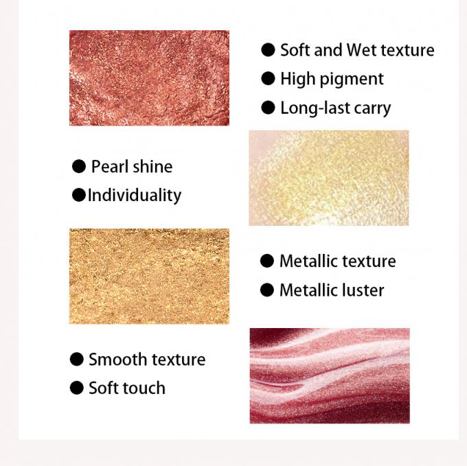 Glitter Metallic Mixed Color Eye Shadow Palette Elegant Satin Matte Mineral Ingredient 6