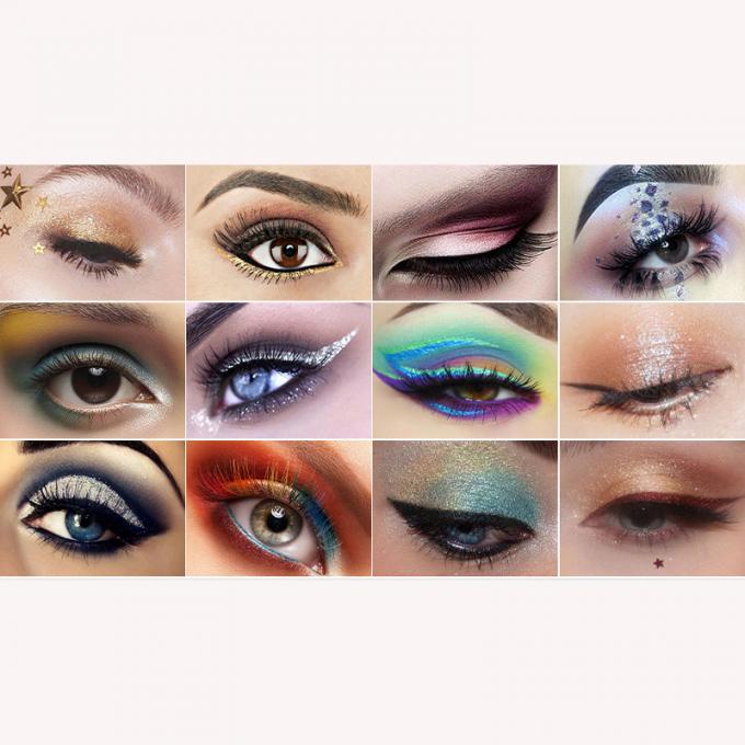 Glitter Metallic Mixed Color Eye Shadow Palette Elegant Satin Matte Mineral Ingredient 8