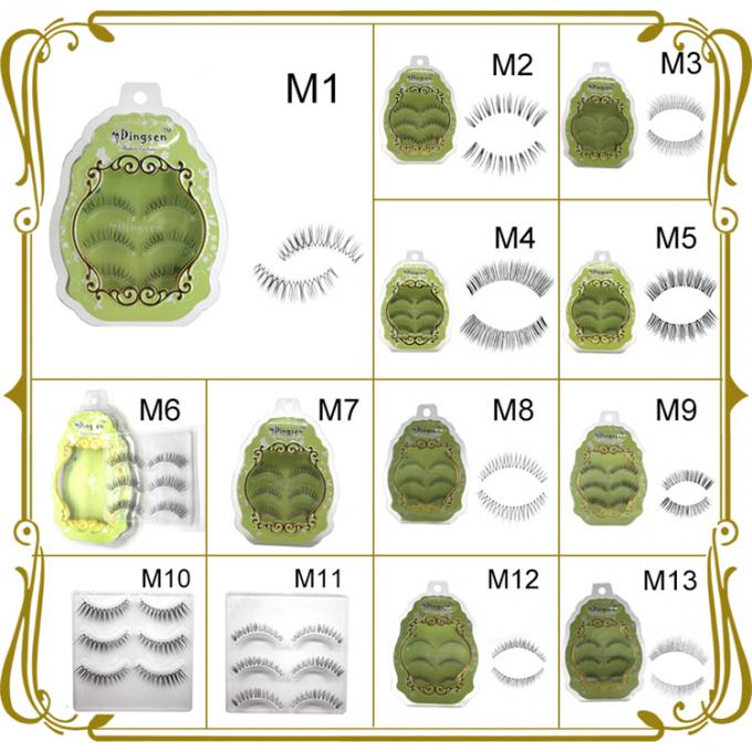 10mm-15mm Natural Long False Eyelashes 5 Pairs Synthetic Colored Hair Extensions 2