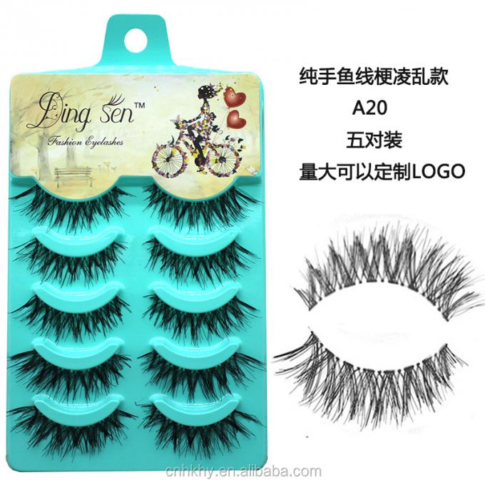 False Eyelashe Type Other False Eyelashes Extensions Sets A20 Pure Handmade Natural Black 1