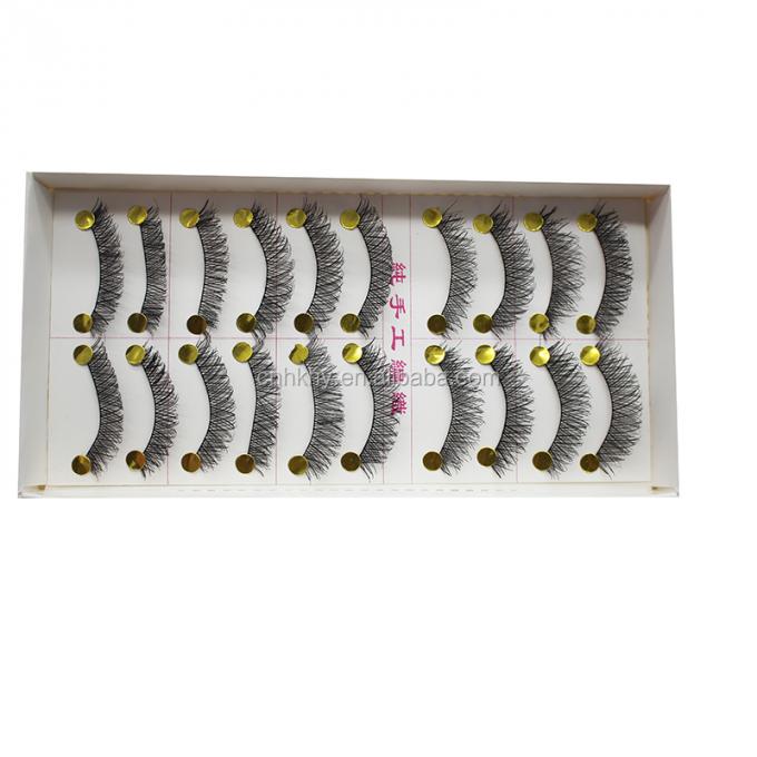 Taiwan Fiber False Eyelashes Glue For Big Eyes M14 Natural Black QBEKA 10 Pairs Women 0
