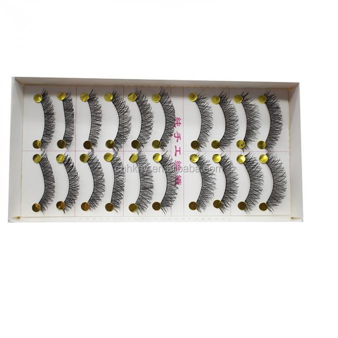 Taiwan Fiber False Eyelashes Glue For Big Eyes M14 Natural Black QBEKA 10 Pairs Women 2